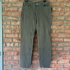 INC Dusty Olive Skinny, Curvy Fit Denim Jeans, 8
